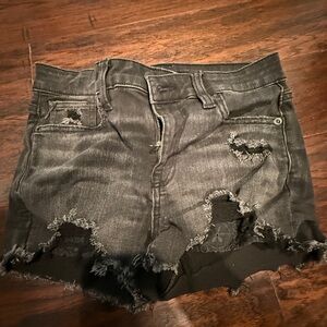 American Eagle Outfitters Ripped Black Jean Shorts